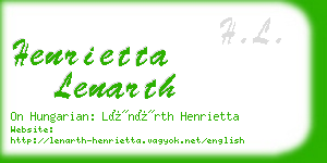 henrietta lenarth business card